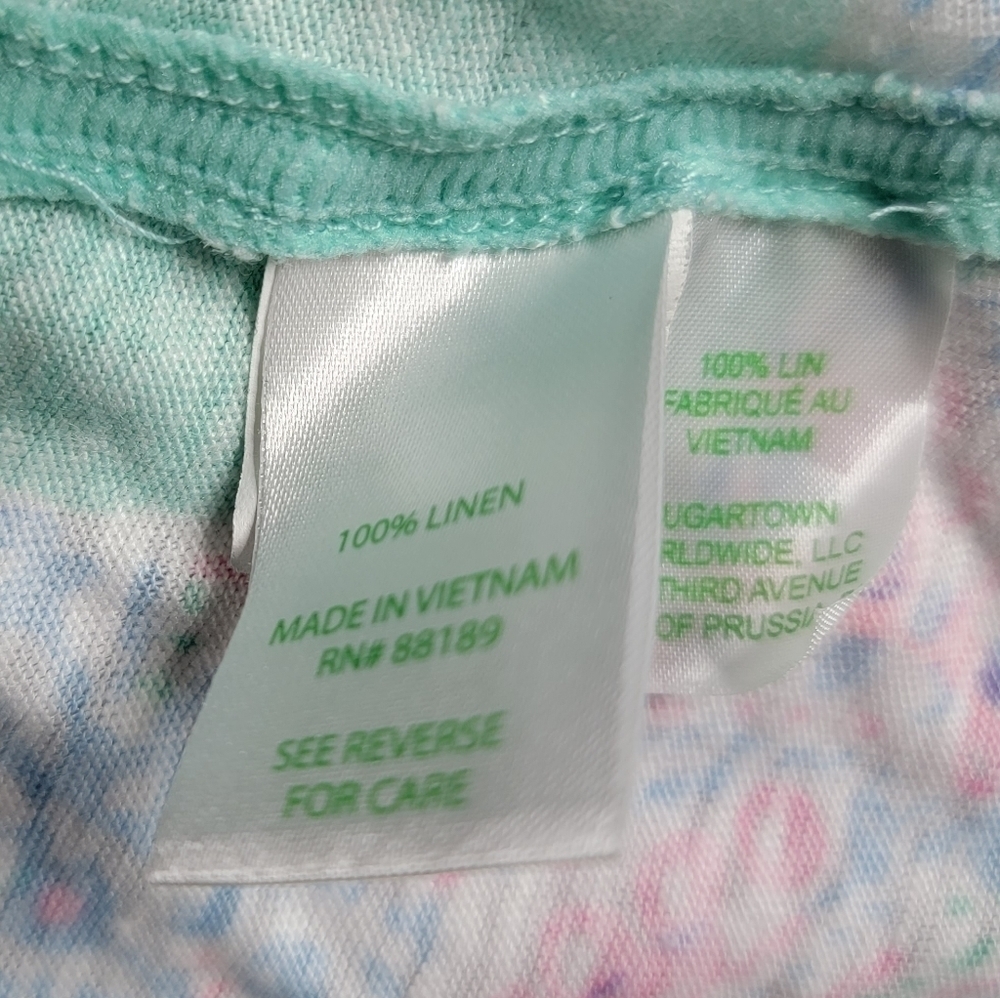 Lilly Pulitzer Mikela Short Sleeve Tshirt 100% Linen in Minty Fresh 20975 Size S - Picture 10 of 11
